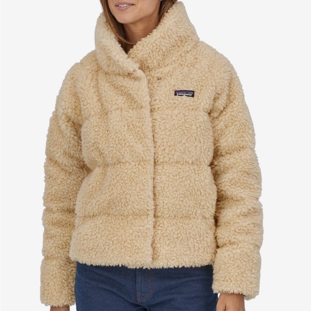 Patagonia Women’s Recycled High-Pile Fleece Down Jacket XS Oyster White